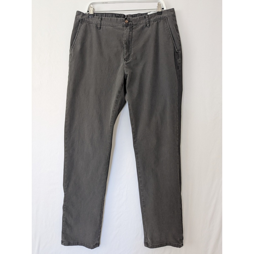 Mott & Bow Men's Charcoal Gray Chinos Straight Fit Cotton Blend Size 36